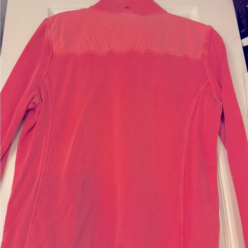 Vineyard Vines Womens Pullover Medium coral 1/4 Zip Sweater Casua